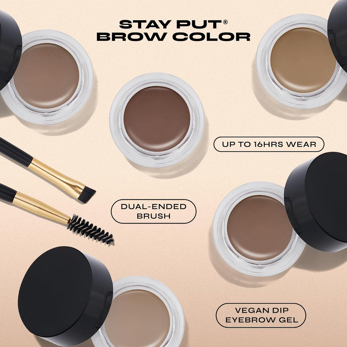Milani Stay Put Brow Color - Medium Brown (0.09 Ounce) Vegan, Cruelty-Free Eyebrow Color that Fills