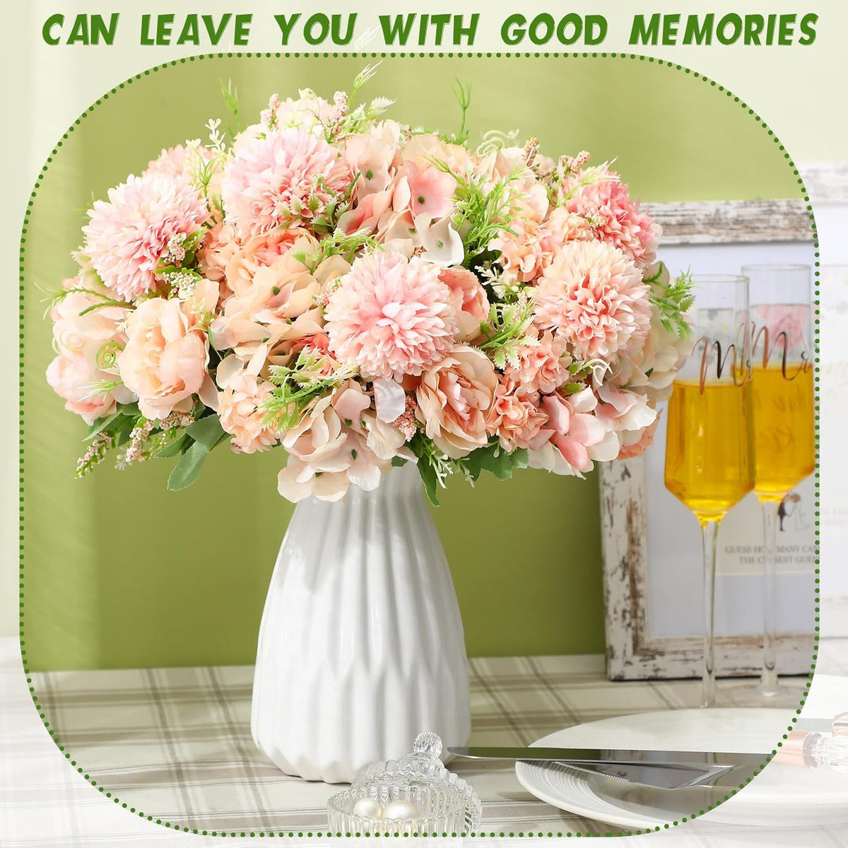 Tigeen Artificial Flowers Artificial Peonies Silk Flowers Faux Peony Fake Peony Silk Hydrangea