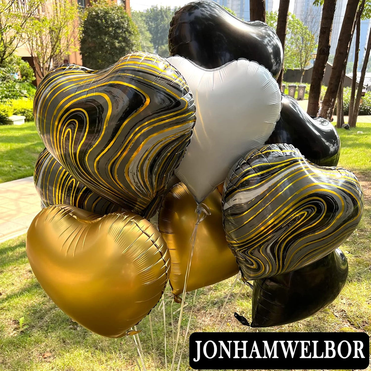 Jonhamwelbor 20Pcs 18 inch White Foil Mylar Heart Shape Balloons Decorations Valentines Birthday