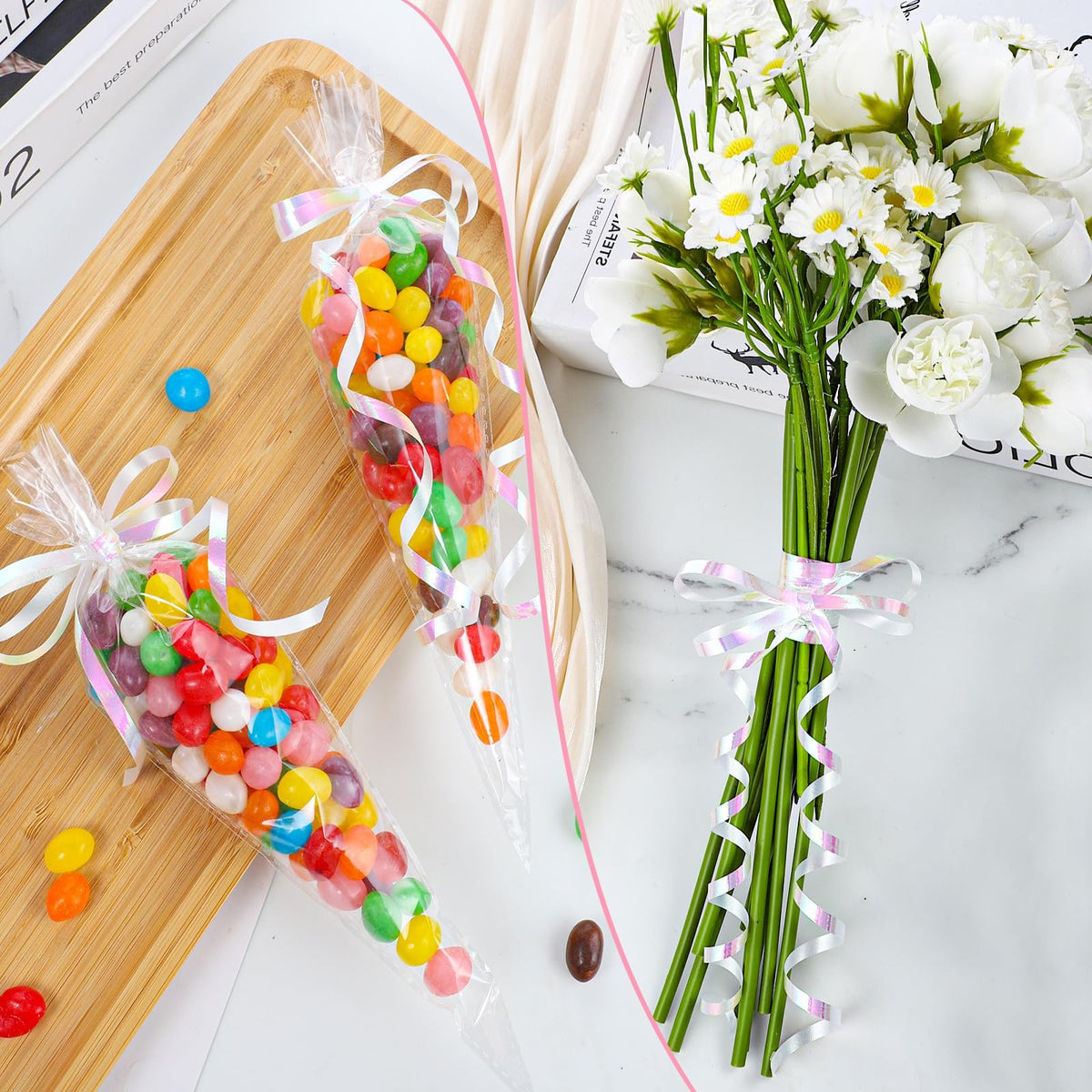 woric 600 Yard Iridescent White Curling Ribbon Balloon String Ribbon