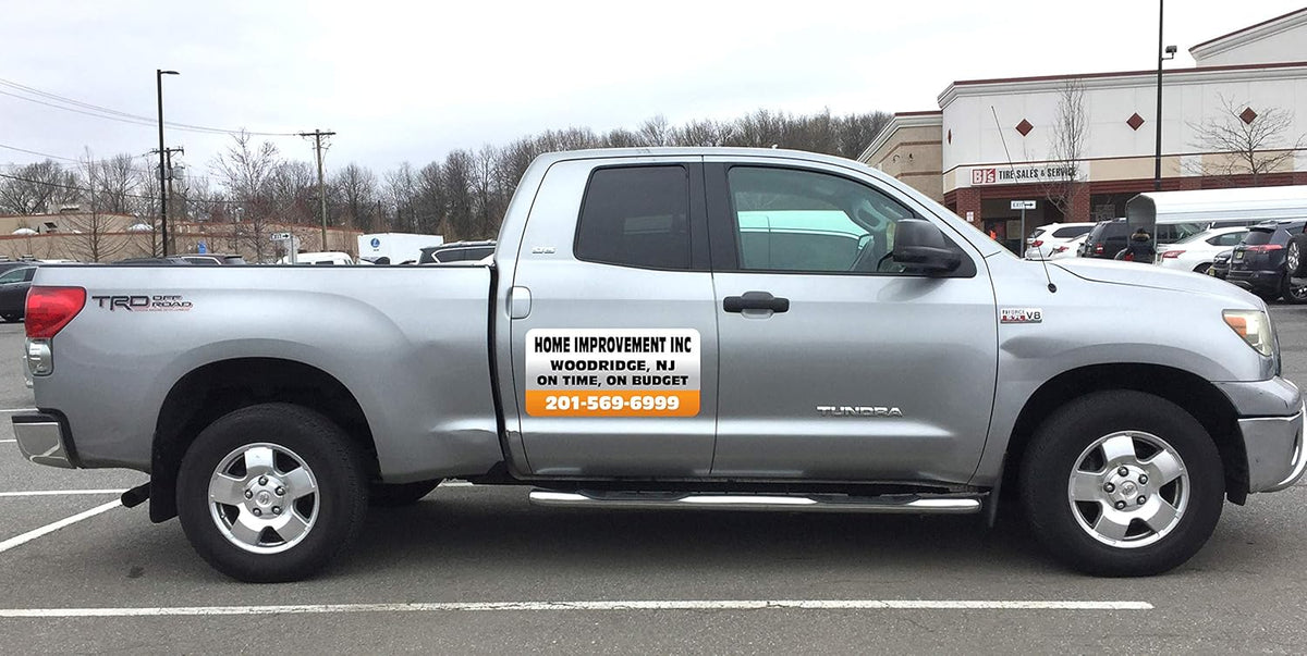 Car Magnet Signs Custom - 24"x12" (Set of 2), 30-mil Thickness with Rounded Corners (Orange)