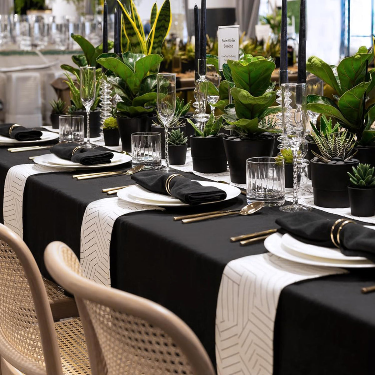 sancua 10 Pack Black Tablecloth 60 x 120 Inch, Rectangle Table Cloth for 8 Feet Tables - Stain and