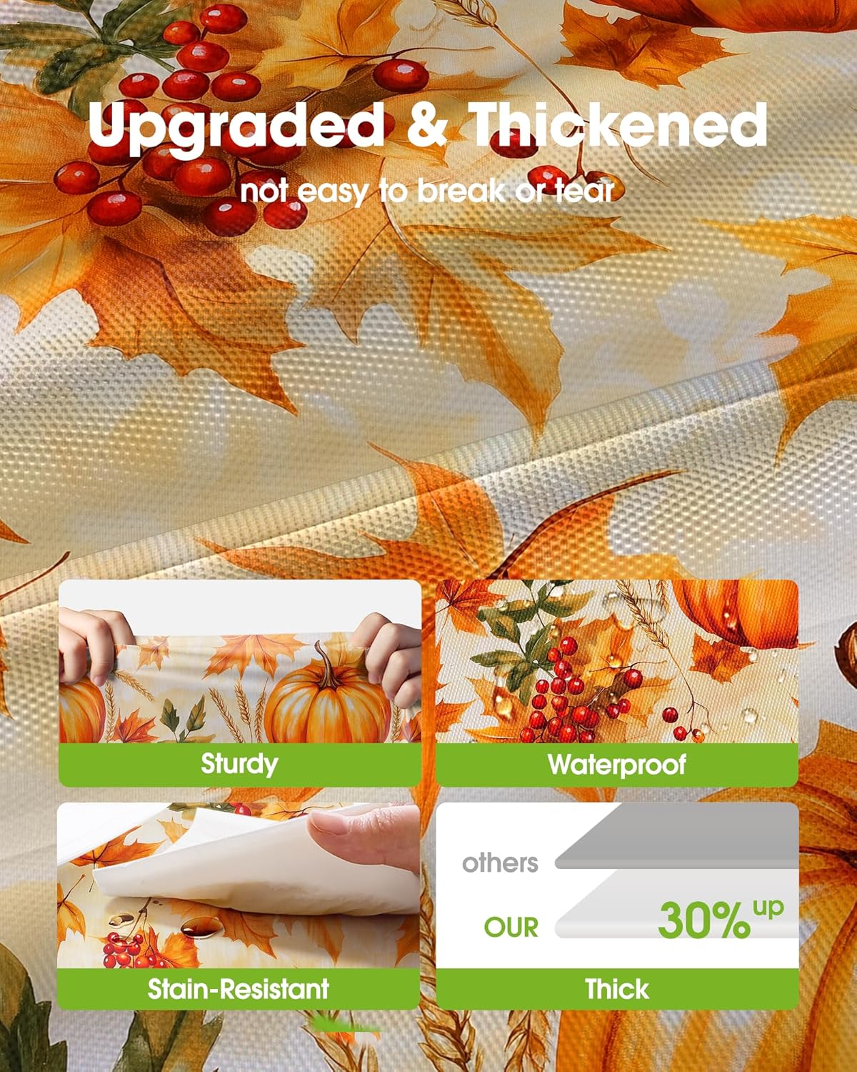 Pureegg Plastic Table Cloth Disposable 10 Pack, 54 x 108 Inch Table Cloths, Thanksgiving