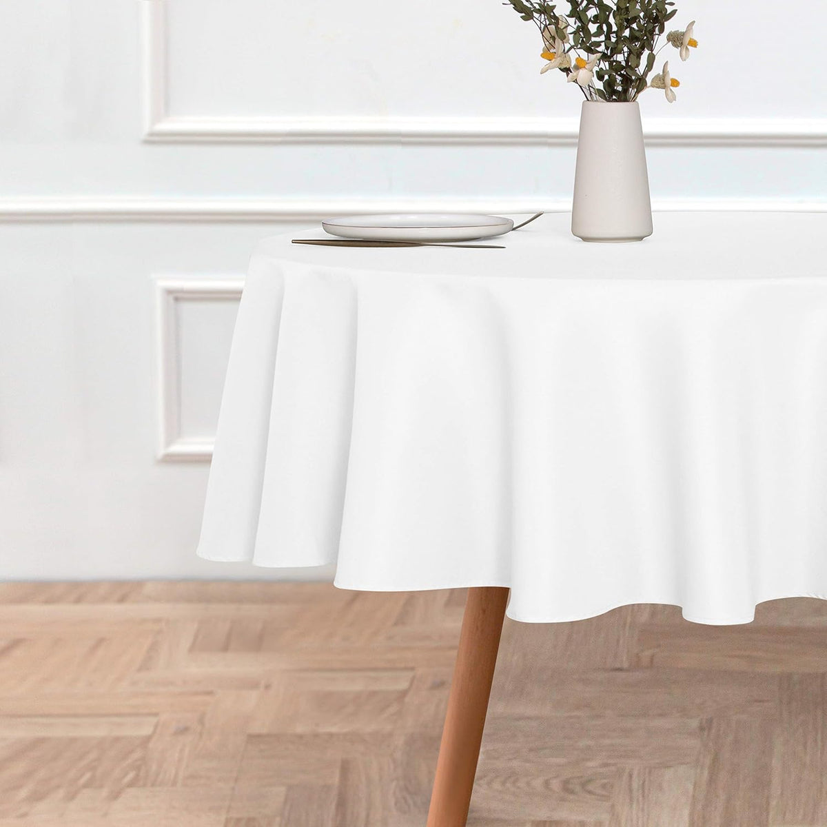 sancua Round Tablecloth - 48 Inch - Water Resistant Spill Proof Washable Polyester Table Cloth