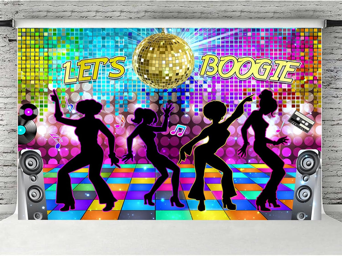 Dance Party Backdrop Retro 80s 90s Theme Stage Dance Ball Music Birthday Party Decoration DJ