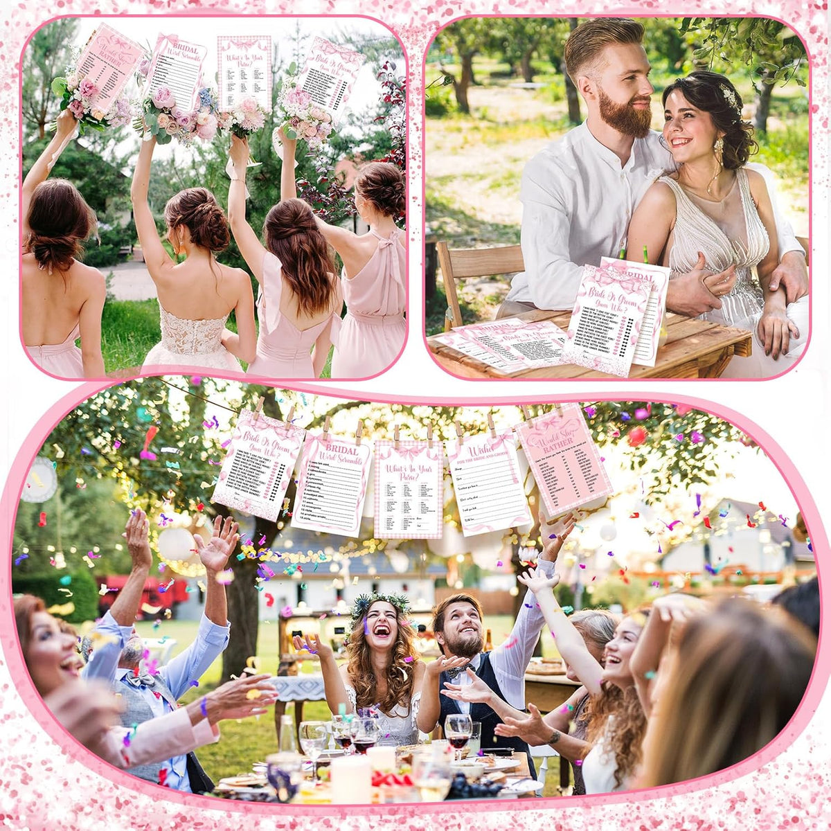 Teling 145 Pieces Bridal Shower Game Bridal Shower Favors Set Wedding Games Cards and Pencils for
