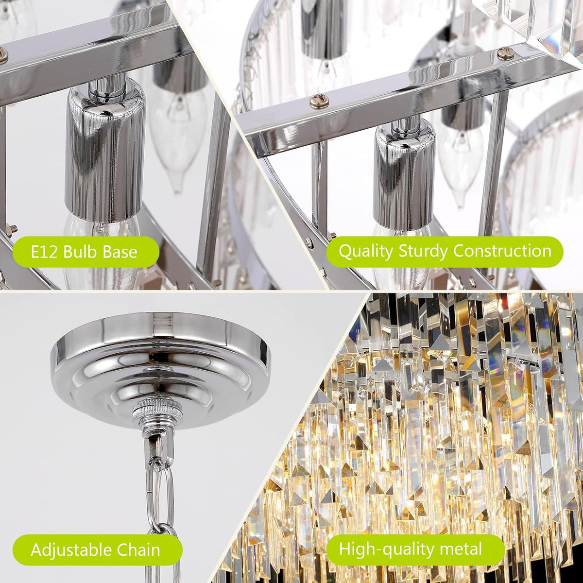 Crystal Chandelier Lighting 31'' for Dining Rooms Bedroom Foyer Entryway Ceiling Hanging Pendant