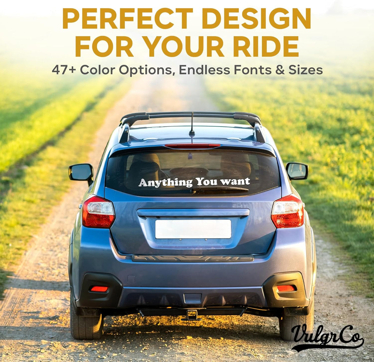 VulgrCo Custom Windshield Decal - Design Your Own Windshield Banner or Custom Window Decals for