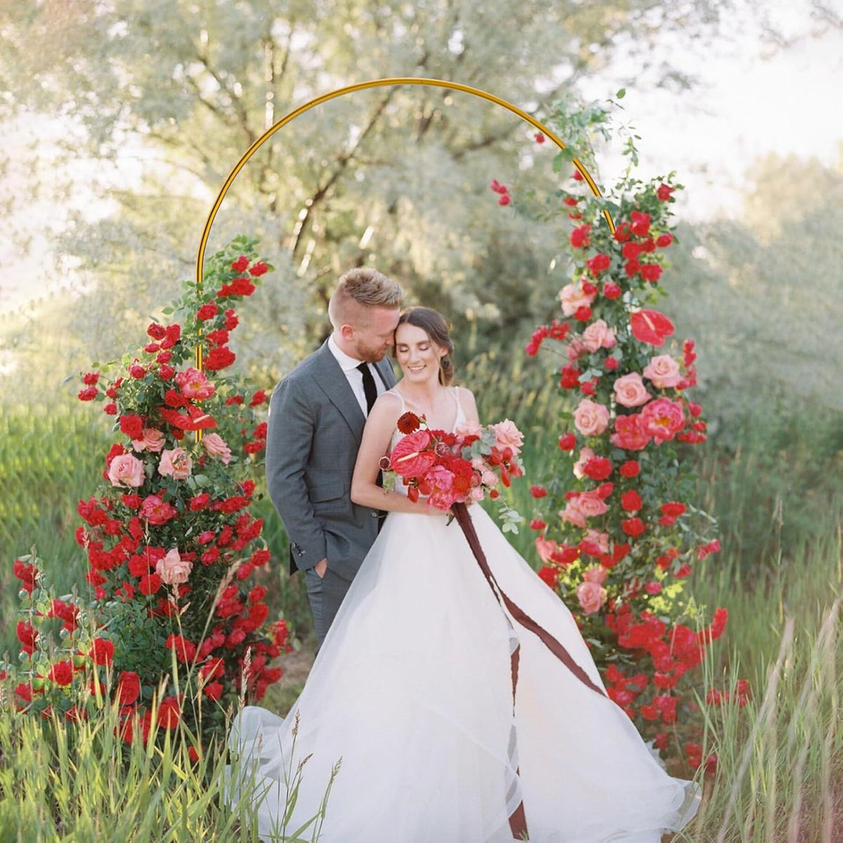 7.2 FT Arch Backdrop Stand for Parties, Balloon Arch Stand, Wedding Arch Backdrop Stand, Ideal for