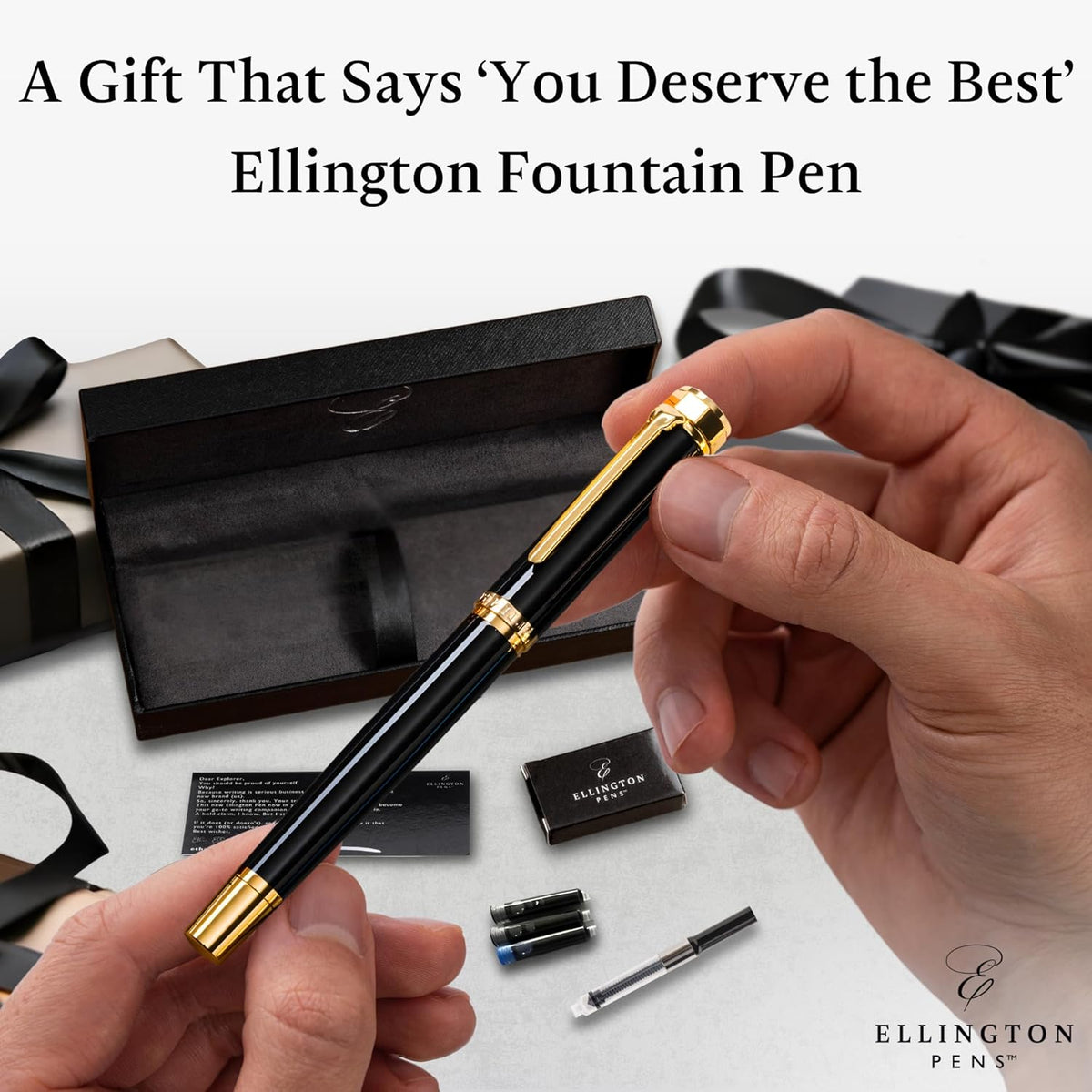 Ellington Pens Luxury Fountain Pen Set- Fountain Pens for Writing - Smooth Medium Nib - Includes