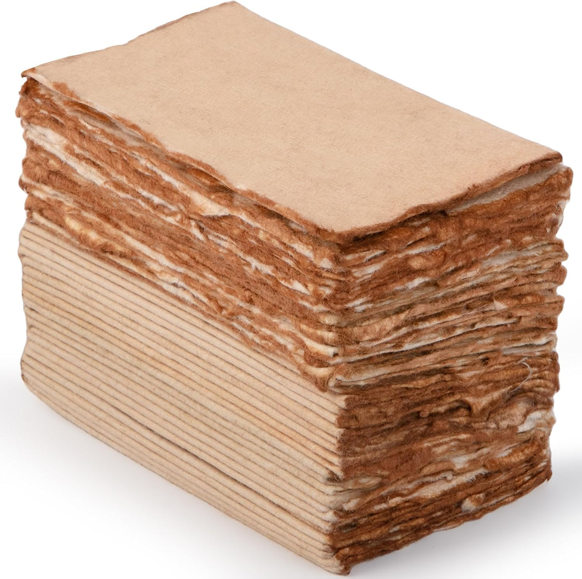 Wanderings Vintage Handmade Deckle Edge Folded Paper ??Folded to 3.5"x2" ??150 GSM - 50-Pack