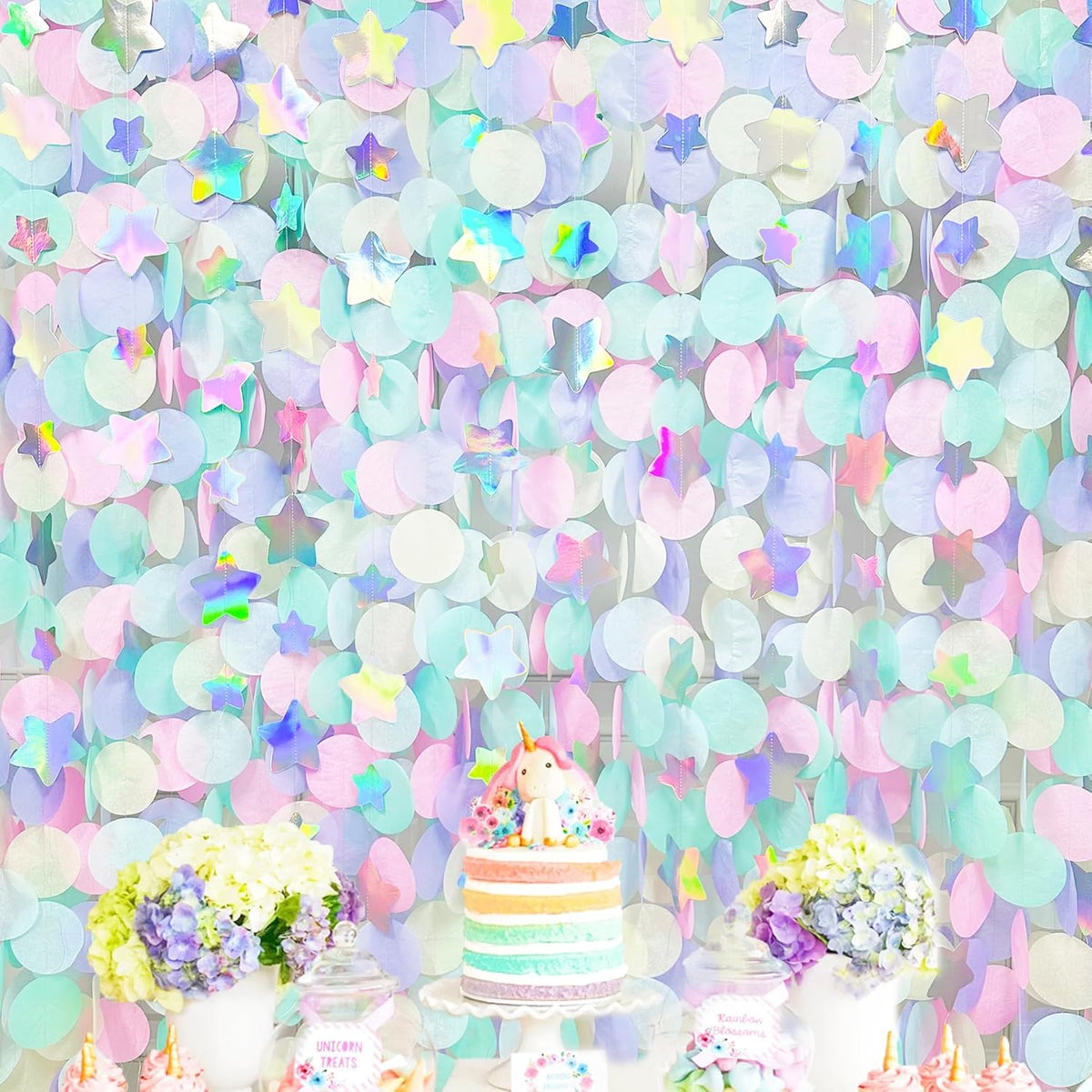 205Ft Pastel Party Decorations Circle Dot Backdrop Streamer Pastel Tissue Paper Polka Dots with