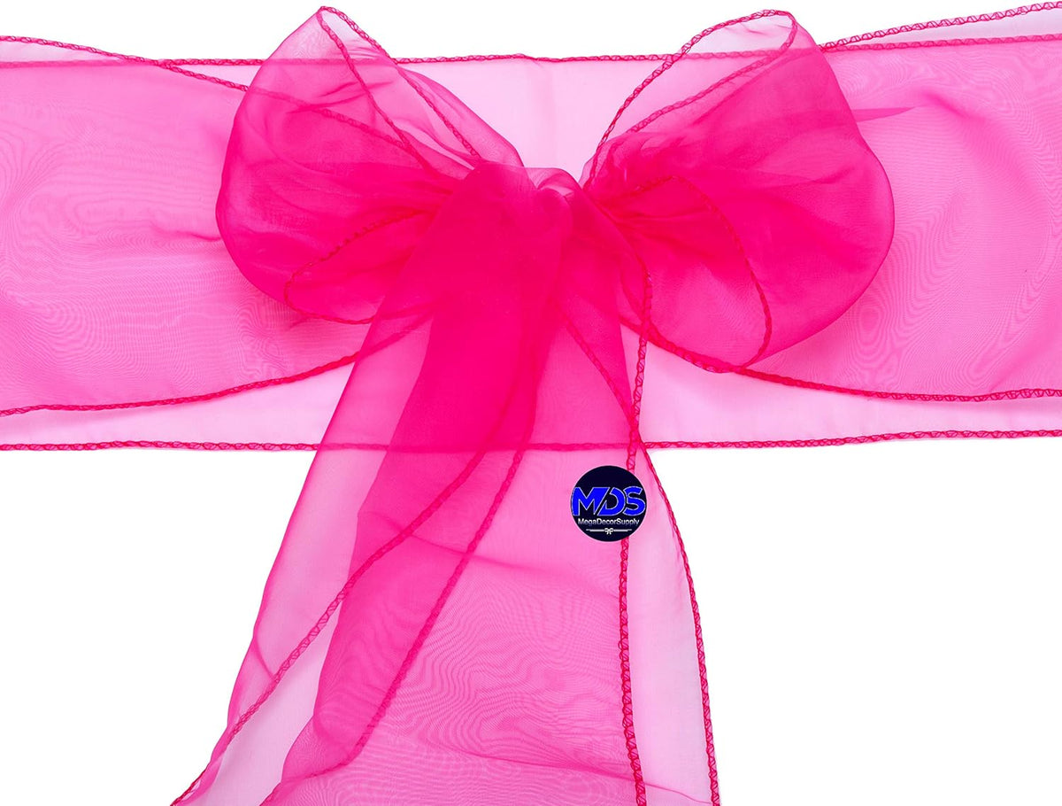 MDS Pack of 200 PCS Organza Chair Sashes Wider Dining Chair Bows Ribbon Tie Back for Wedding Party