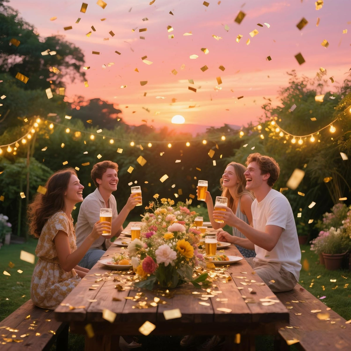 Confetti Cannons Gold | 5-Pack 12-Inch Party Poppers for All Celebrations: Weddings,Christmas