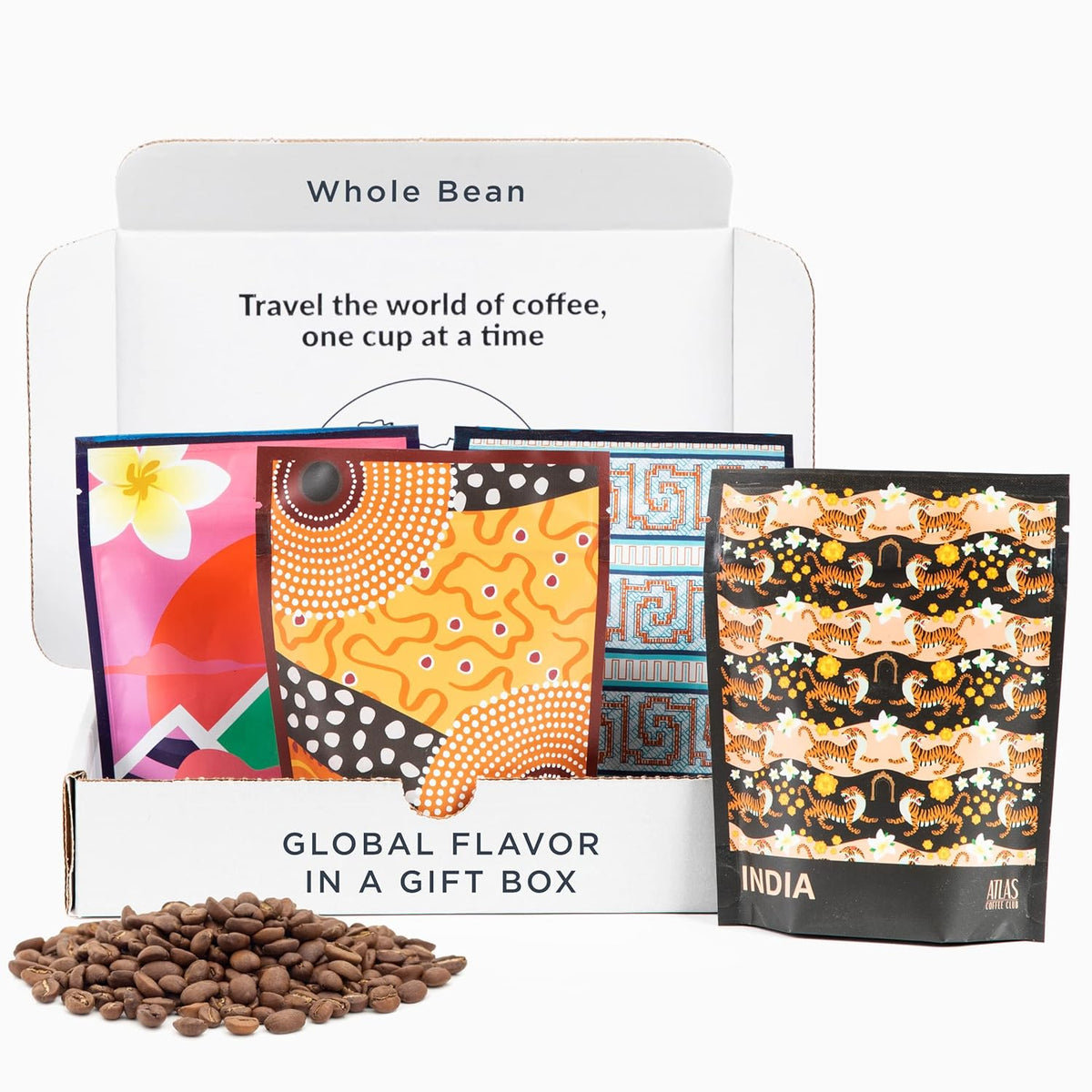 Atlas Coffee Club World of Coffee Set, Gourmet Coffee Gift Sampler, 4-Pack Variety Box of the