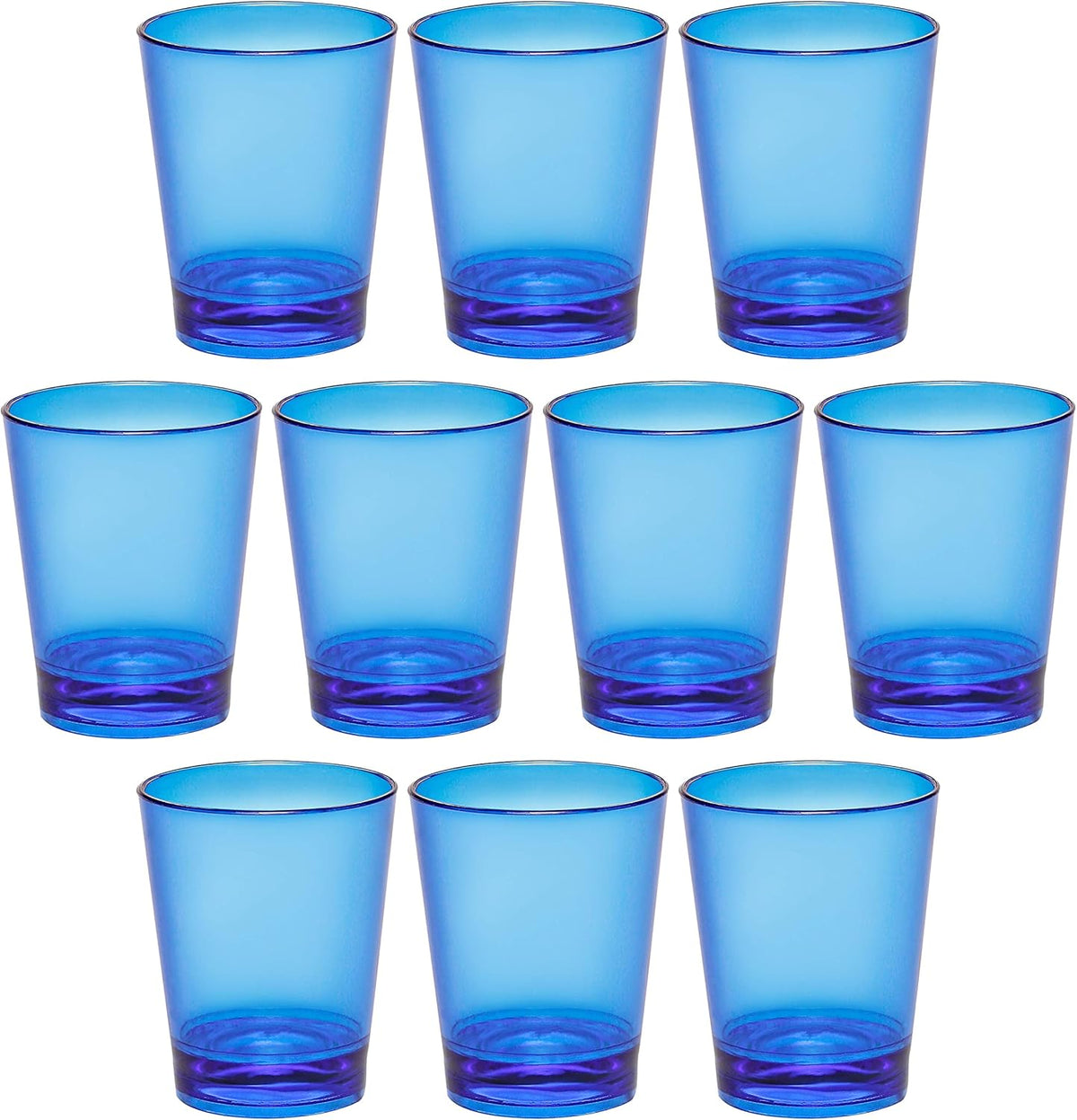 DISCOUNT PROMOS Translucent Plastic Shot Glasses 1.5 oz. Set of 10, Bulk Pack - Acrylic, Great for