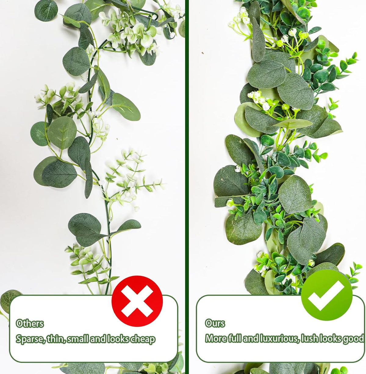 MAKHOT 5.9FT Eucalyptus Garland, Artificial Greenery Garland Flower, Green SpringGarland Wreath