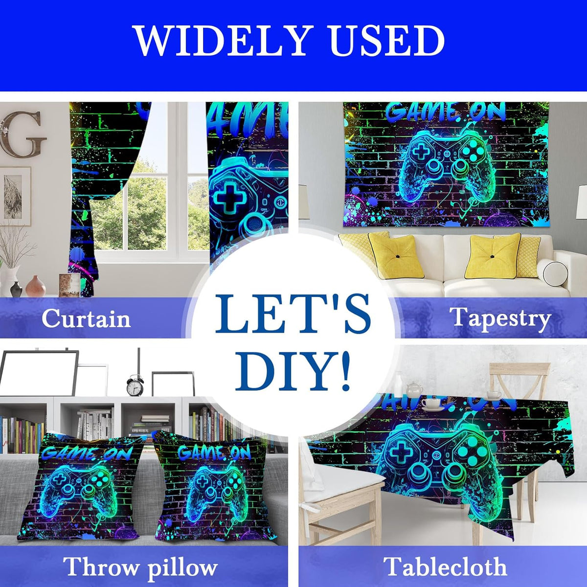 Mocsicka Game On Backdrop Video Game for Boys Level Up Birthday Party Decoration Game Night Arcade