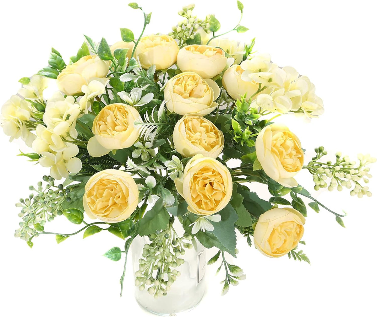 Artificial Flowers Fake Peony Silk Mini Plastic Bridal Flowers for DIY Wedding Bouquets Home