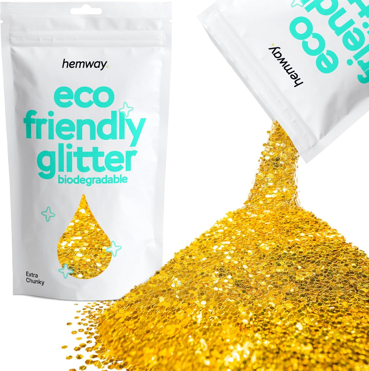 Hemway Eco Friendly Biodegradable Glitter 100g / 3.5oz Bio Cosmetic Safe Sparkle Vegan for Face