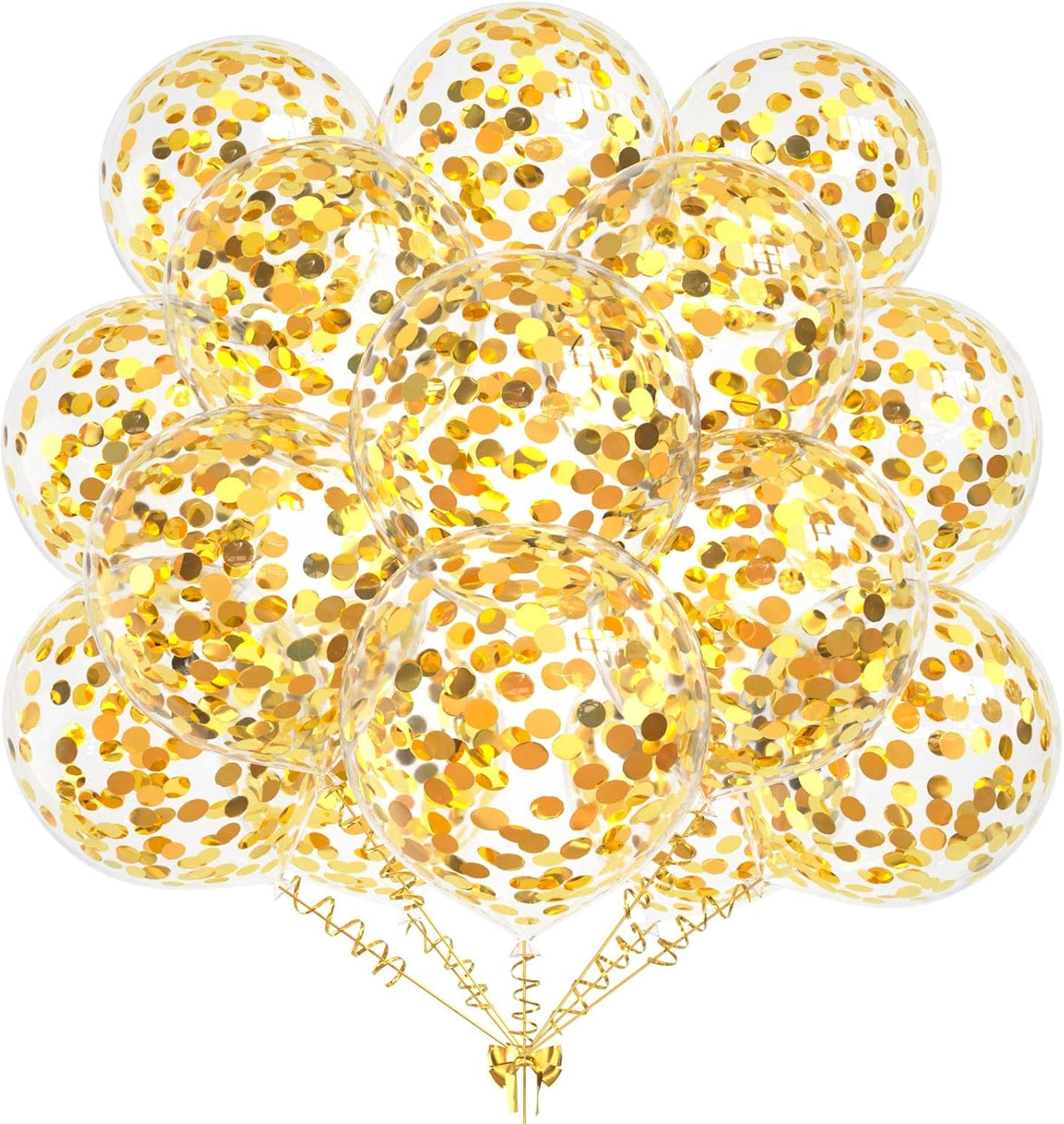 50pcs Gold Foil Confetti Balloons,12 inch Latex Balloon with Gold Confetti Inside for Birthday