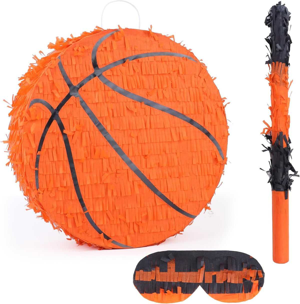 Basketball Pinata Bundle with a Blindfold and Bat(13 x 13 x 4 Inches),Soccer Ball Pinata for
