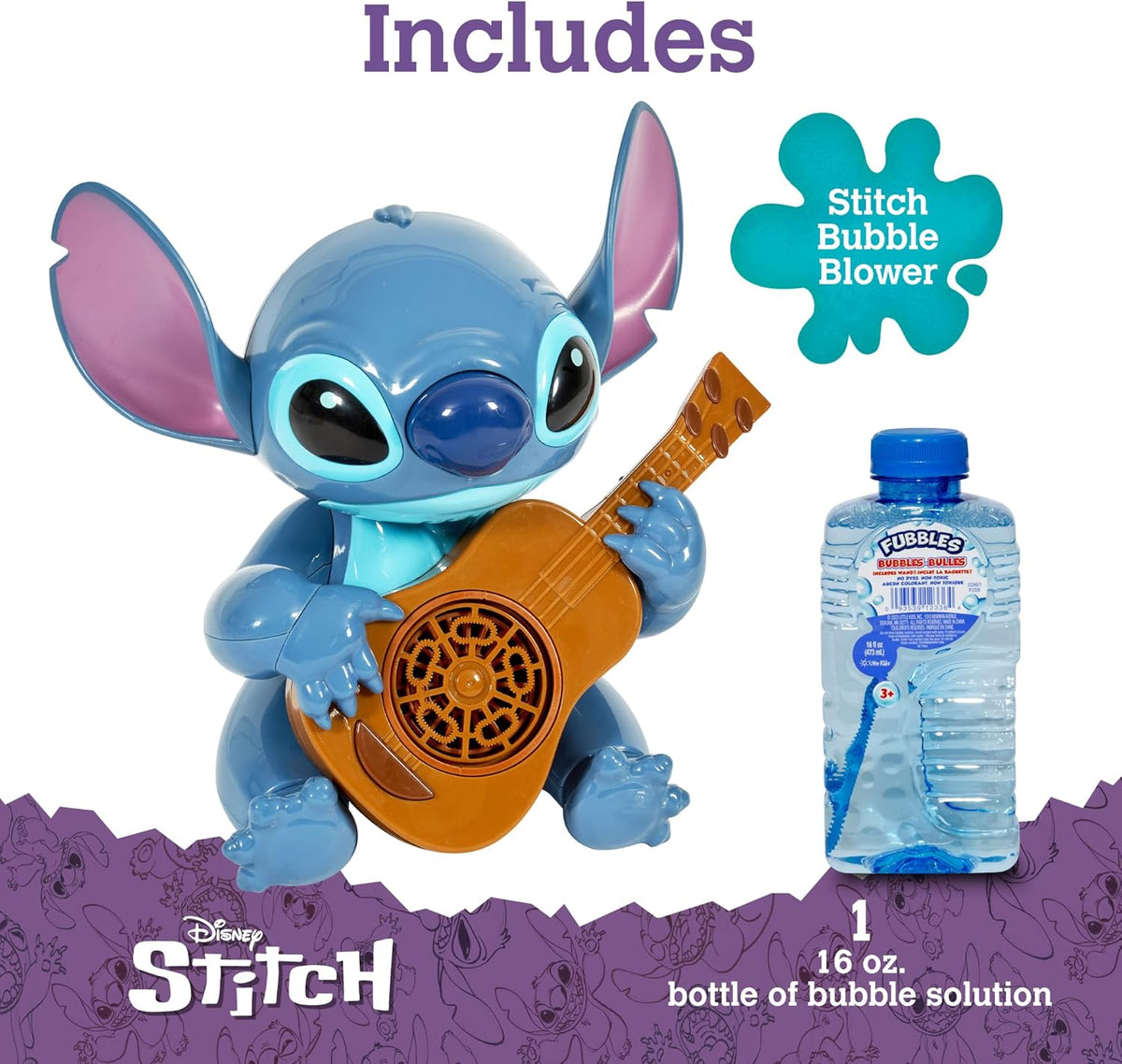 Stitch NO Spill Musical Bubble Machine | Bubble Toy for Toddlers and Kids | Amazon Toys Exclusive