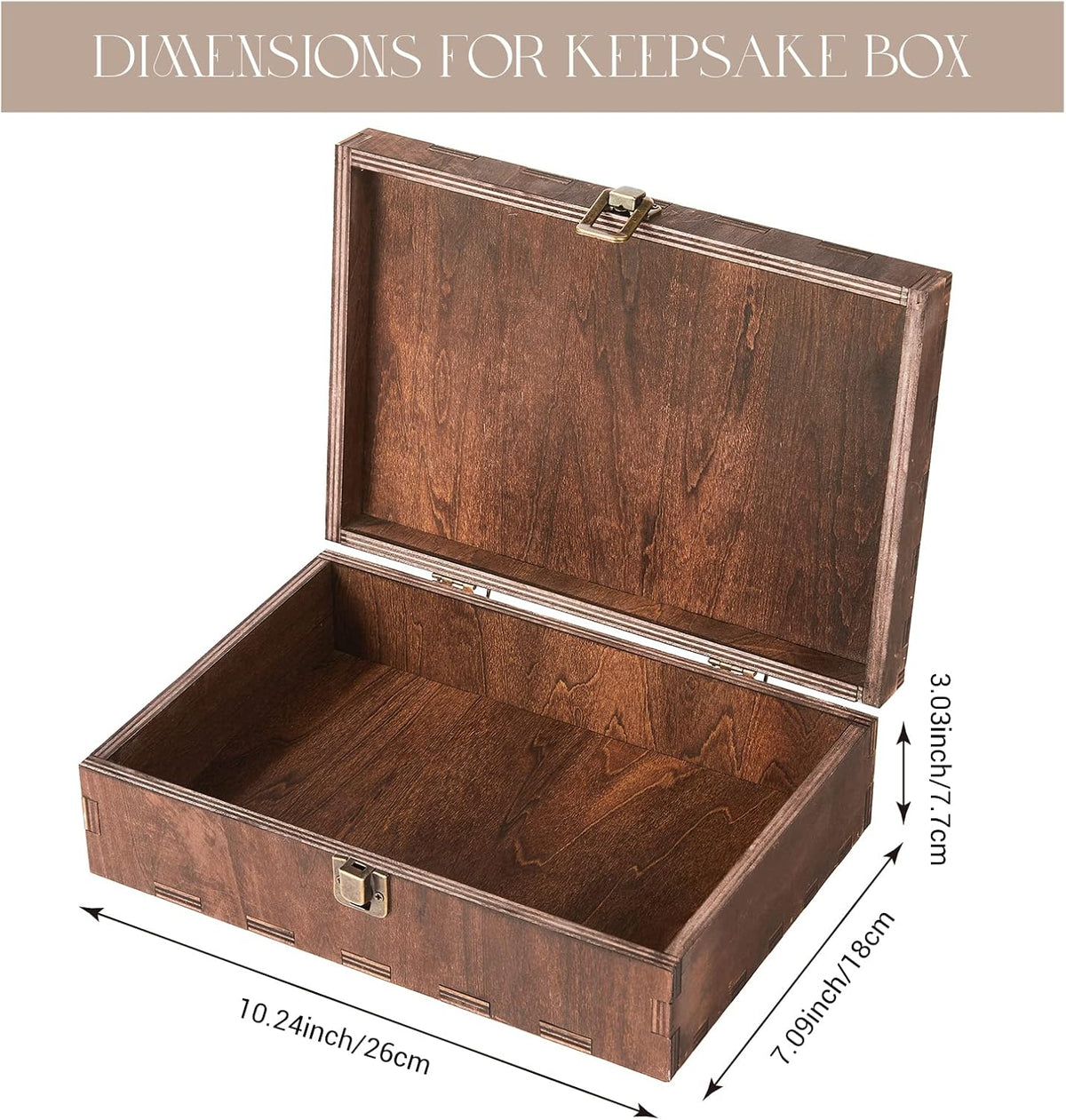 AW BRIDAL Wedding Keepsake Box with Lids, Mr and Mrs Engraved Wood Memories Box for Storage, Bridal
