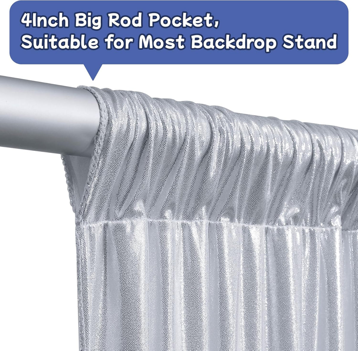 leegleri 20x10ft Thick Silver Glitter Backdrop Curtain Panels for Parties, Wrinkle Free Sequin