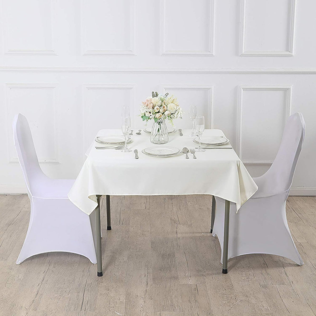 Cupuamon Square Tablecloth 70x70 inch Washable Polyester Fabric Table Cloth for Wedding Party