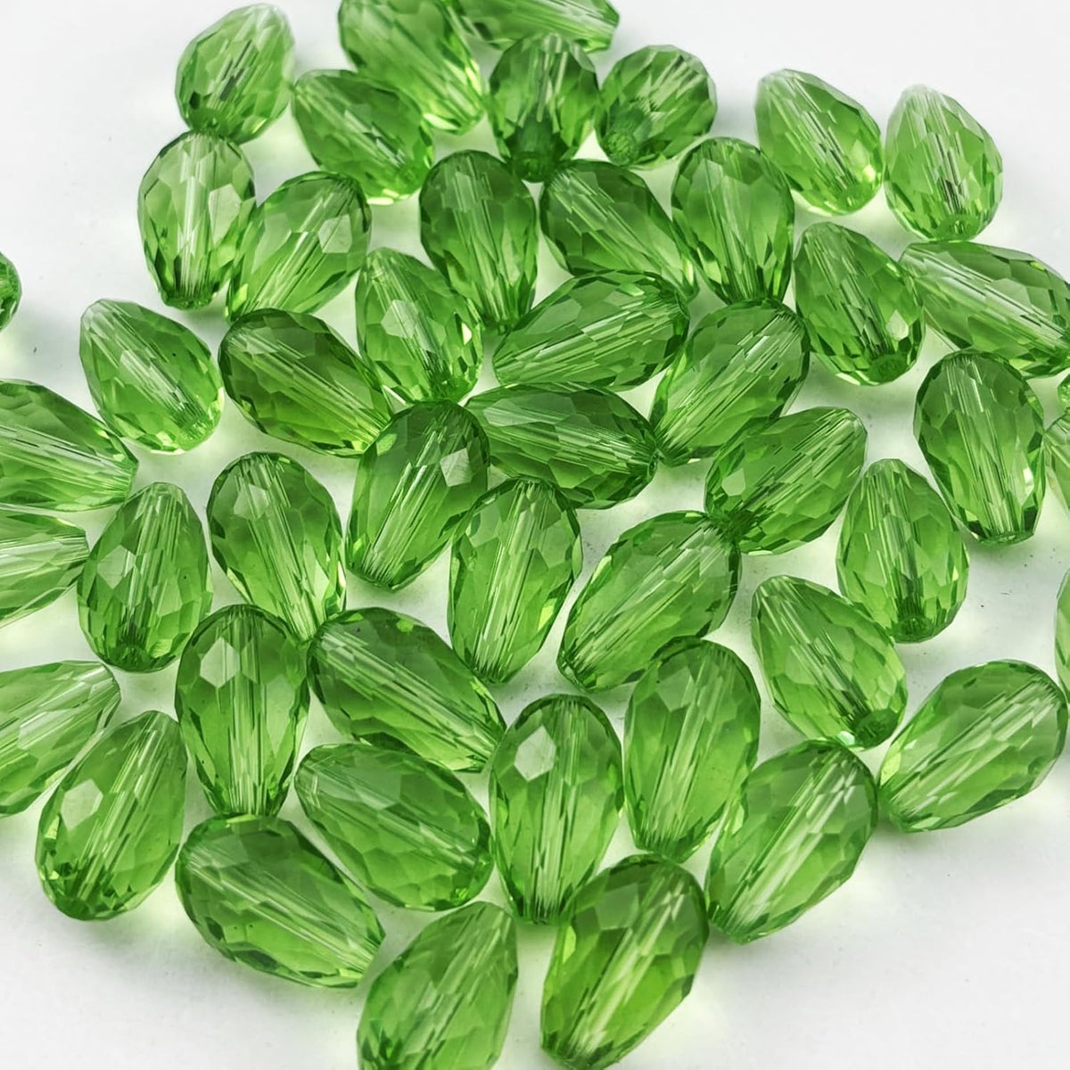150pcs 4x6mm Teardrop Crystal Glass Beads for Jewelry Making, Faceted Vertical Hole Teardrop Glass