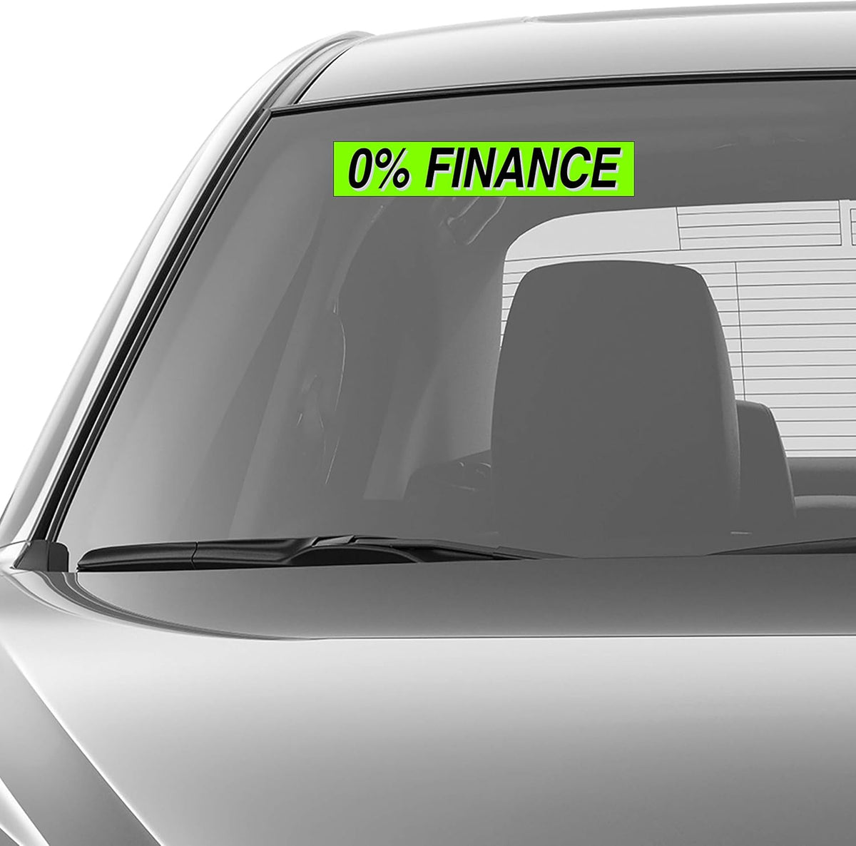 Ez-line Vinyl Windshield Stickers 3 Dozen 15 Inch Chartreuse Slogan Dealership Pro Pack for Car
