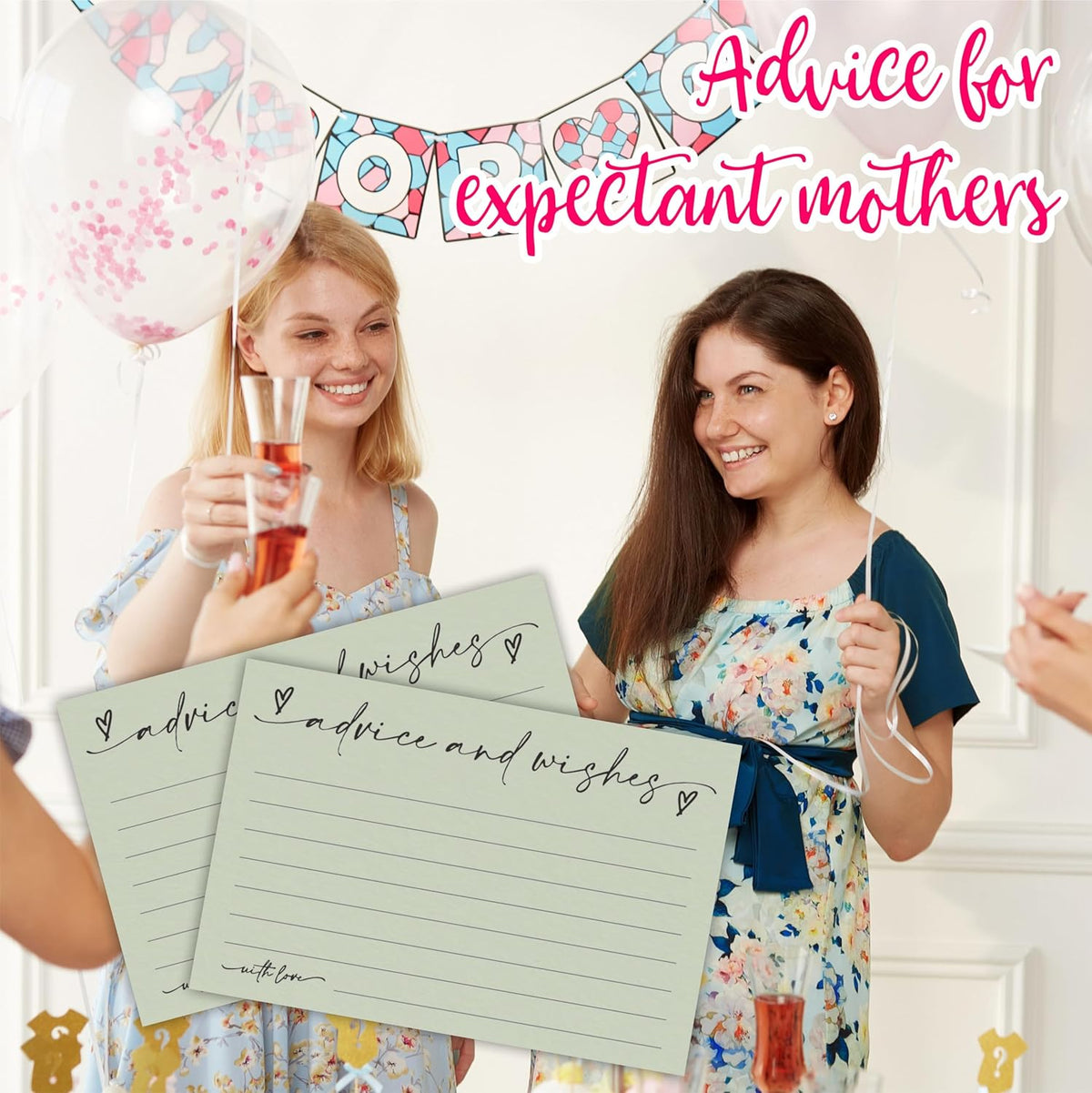 30 Advice & Wishes Cards - moss green - Double Sided Fill-In Advice Cards For Bridal, Wedding