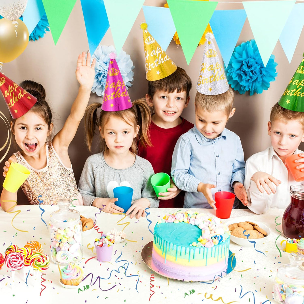CANREVEL Party Hats for Kids and Adults, Party Headwear, Happy Birthday Hats, Birthday Party