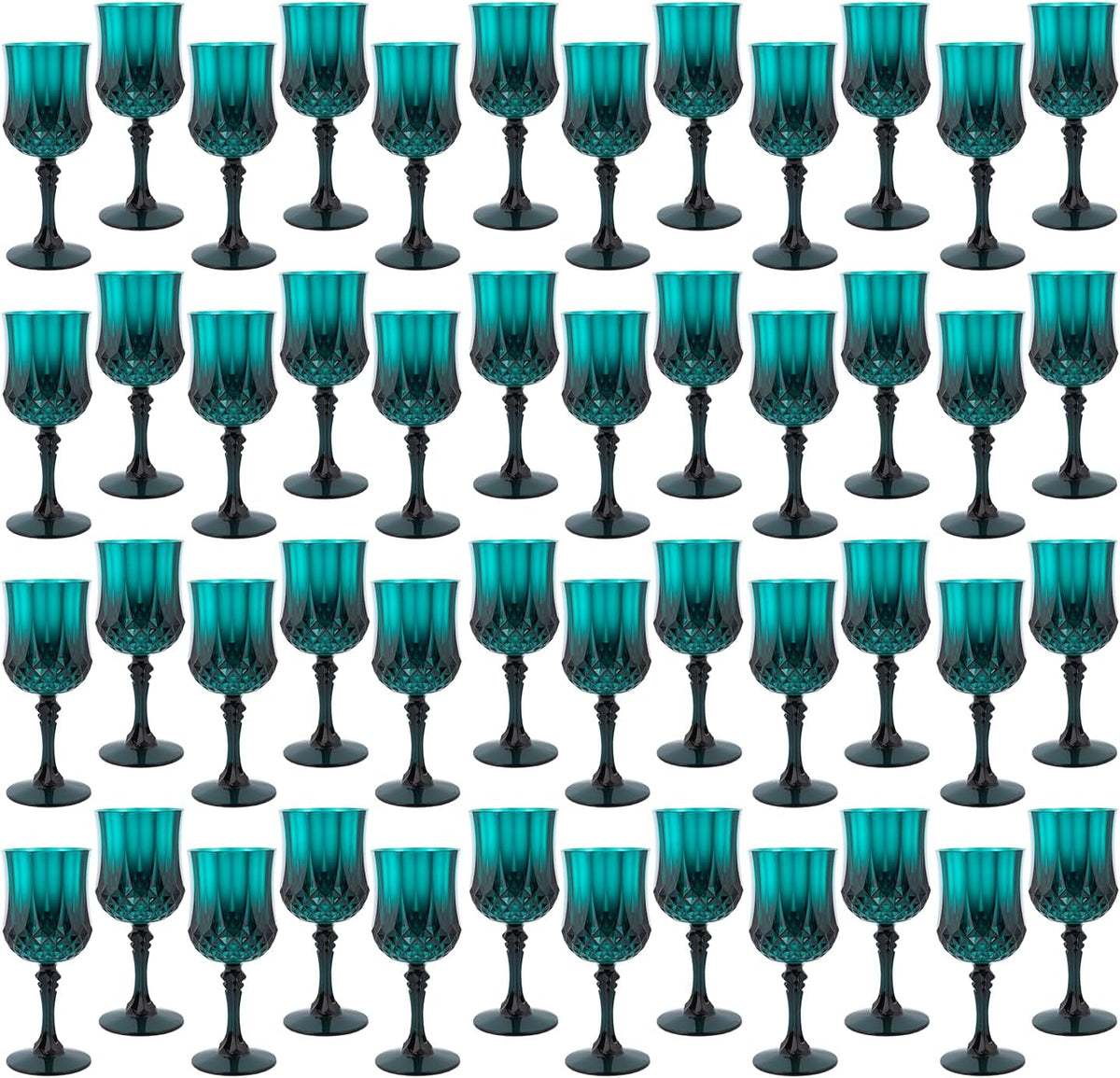 Plastic Wine Glasses，Plastic Goblets Vintage Style Cordial Drinking Glasses for Wedding Reception
