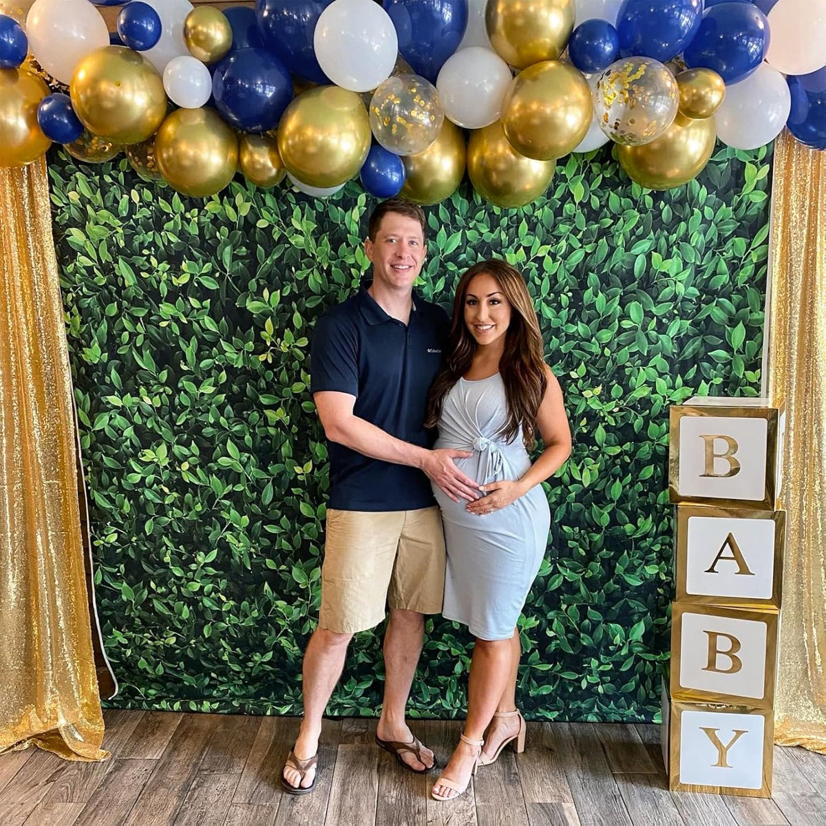 Netnology Navy Blue Gold Balloons Set, 60Pcs 12 Inch Navy Blue White Metallic Gold and Gold