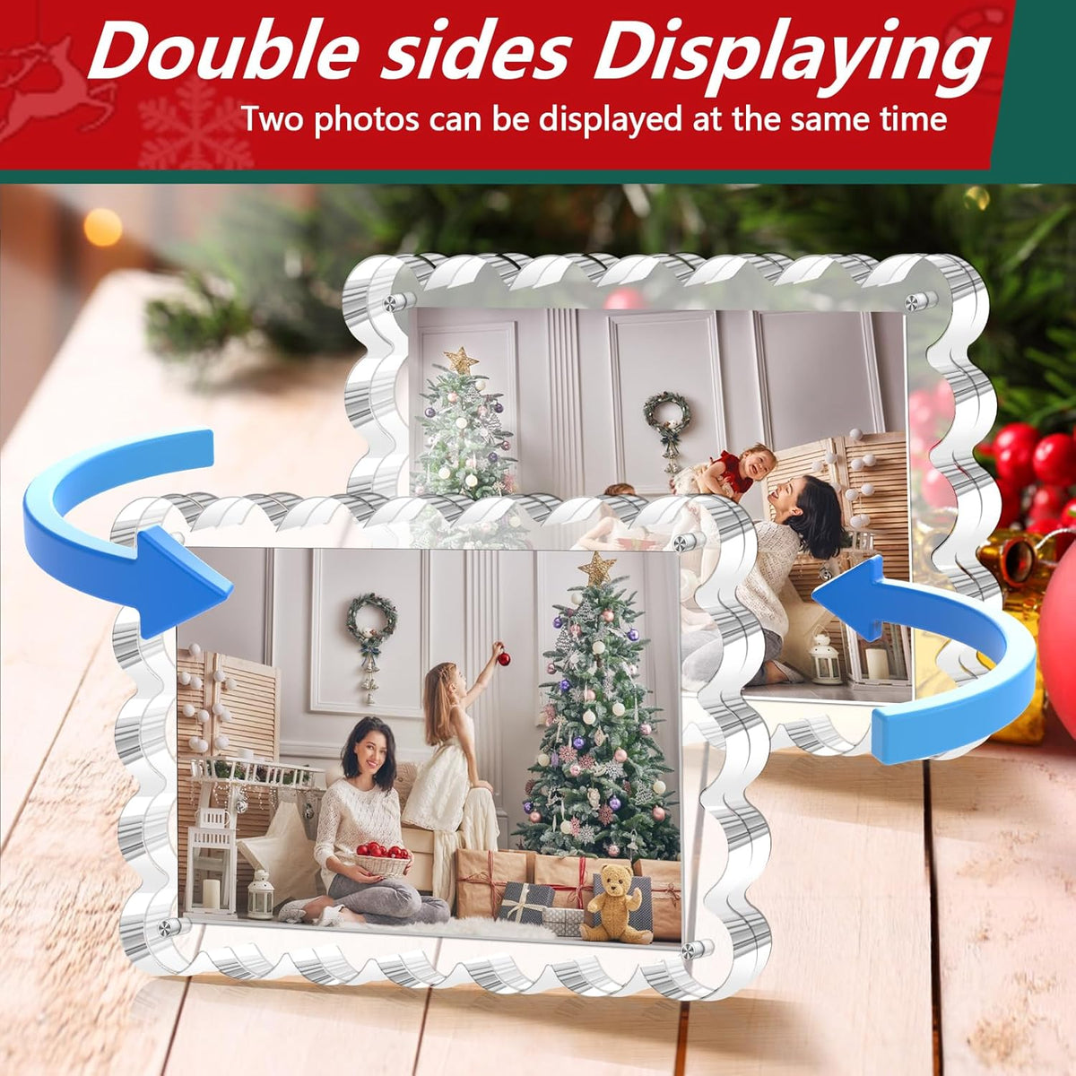 3 Pack Acrylic Picture Frame - 4x6 Magnetic Picture Frames, Double Sided Magnet Frames,10+10mm