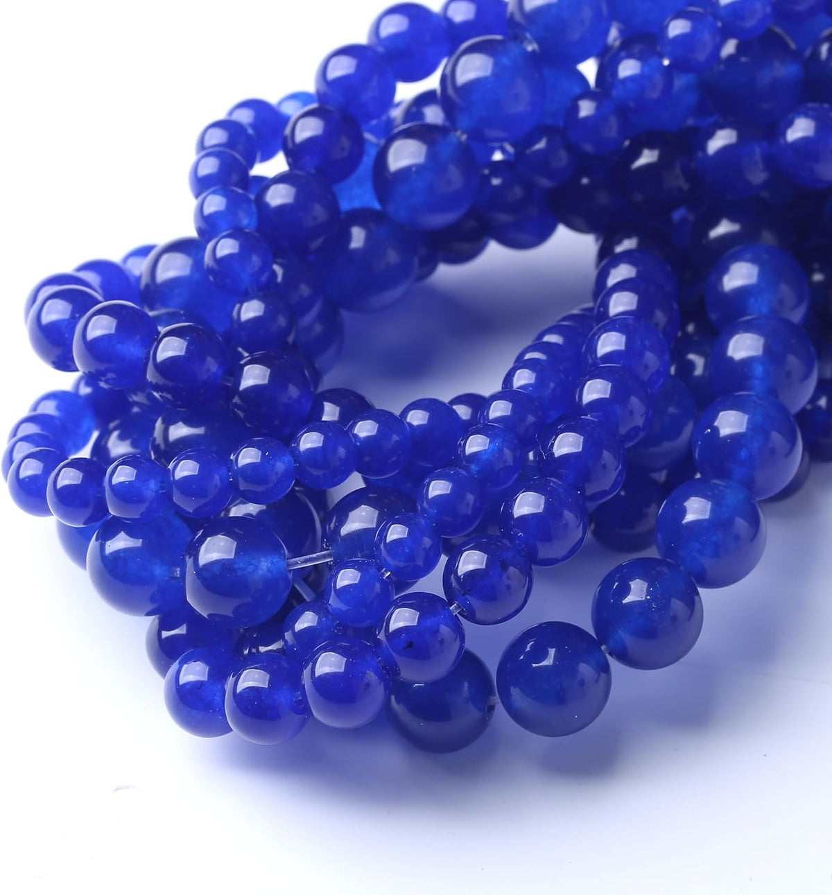Mysterious Blue Chalcedony Stone Beads Gemstone Round Crystal Energy Jade Beads Stone Beads for
