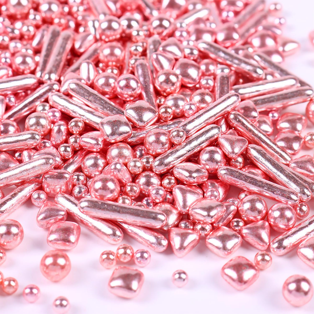 Rose Gold Sprinkles for Cupcakes, Rose Gold Pearl Sprinkles, Candy Pearls for Cake Decoration