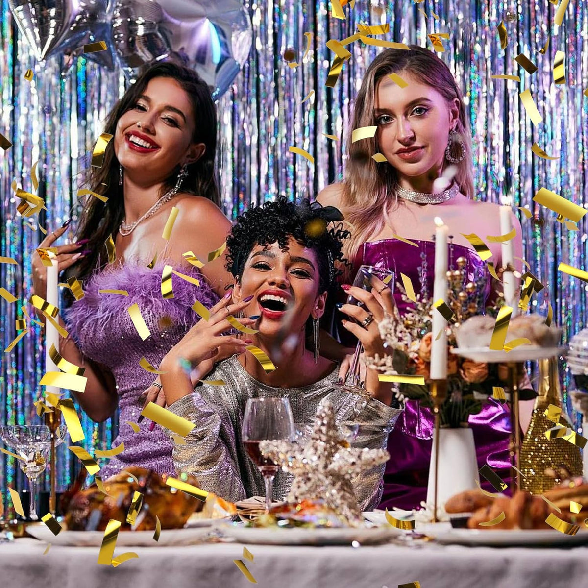 Gold Confetti Cannons for Any Celebration | 5-Pack 12-Inch Party Poppers for Weddings, Birthdays