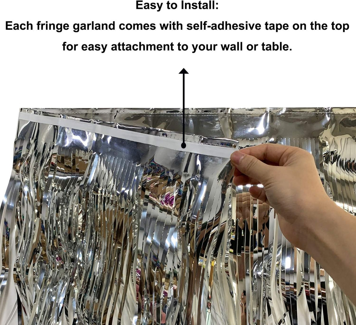 10 Feet Long Roll Foil Fringe Garland - Pack of 3 | Shiny Metallic Tassle Banner | Ideal for Parade