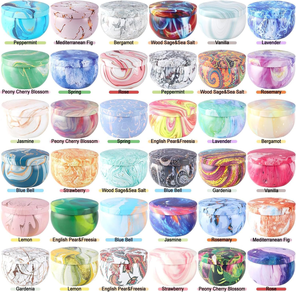 36 Pack Scented Candles Set for Home, Relaxing Stress Relief, Aromatherapy - Natural Soy Wax and