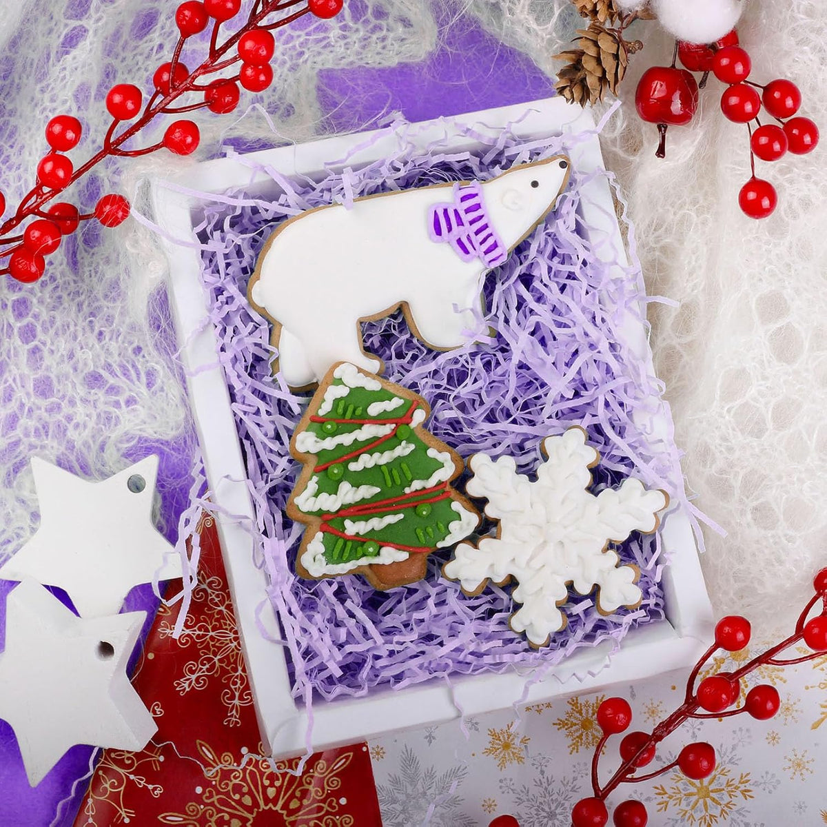 1 LB Light Purple Crinkle Cut Paper Shred Filler Great for Gift Wrapping, Light Purple Basket