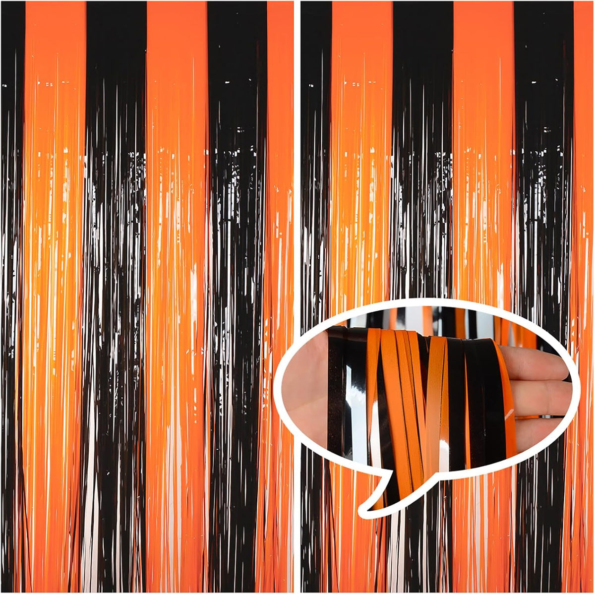 Halloween Party Decorations Tinsel Foil Fringe Curtains Party Backdrop, Melsan 3.2 x 8 ft Streamer