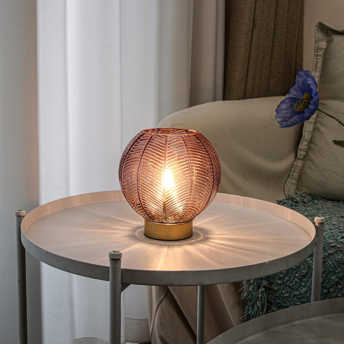 Battery Powered Lamp, Cordless Table Lamps Battery Operated Lamp for Bedside Nightstand, Small