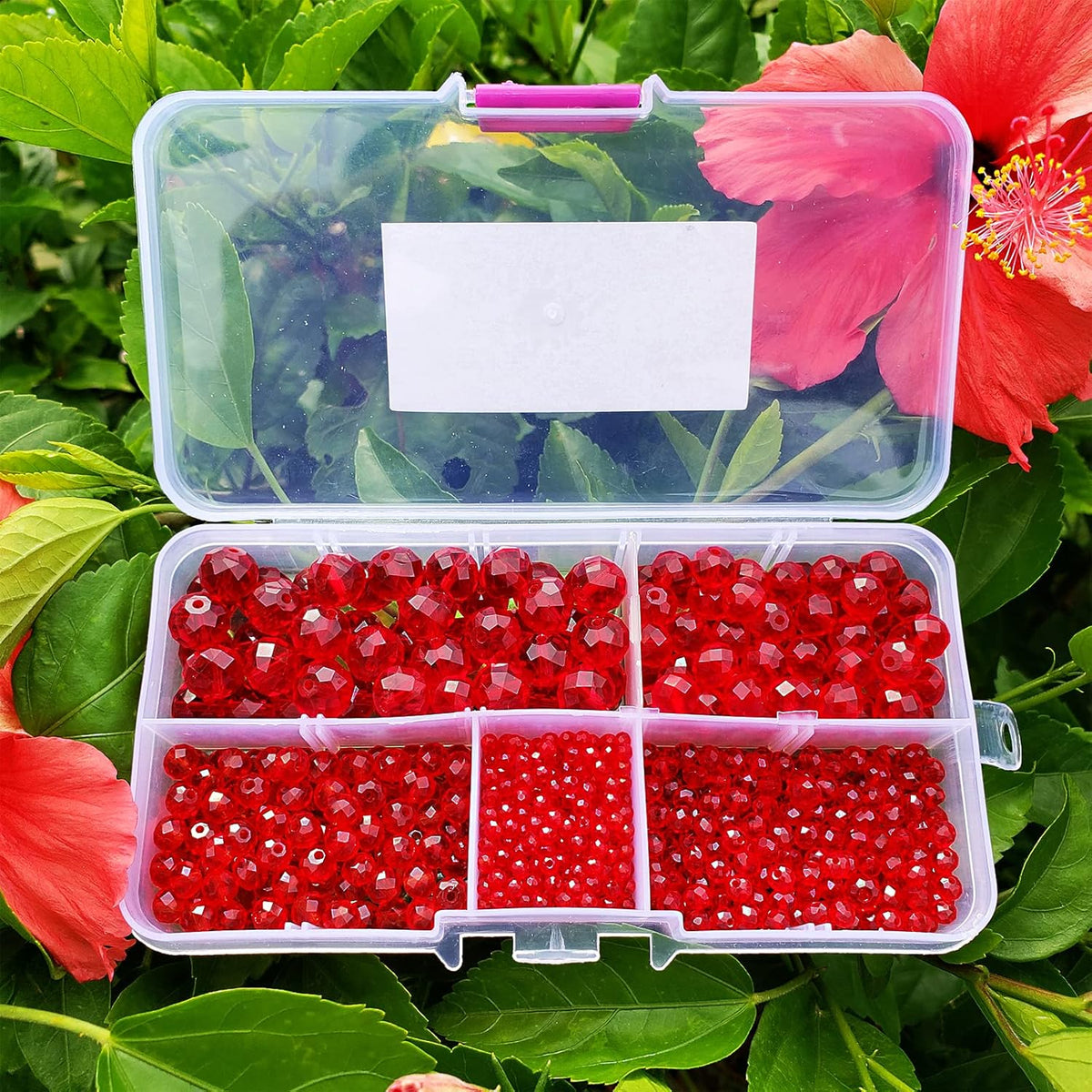 2-10mm Briolette Rondelle 810pcs Red Crystal Glass Beads Faceted Shape Crystal Spacer Beads for