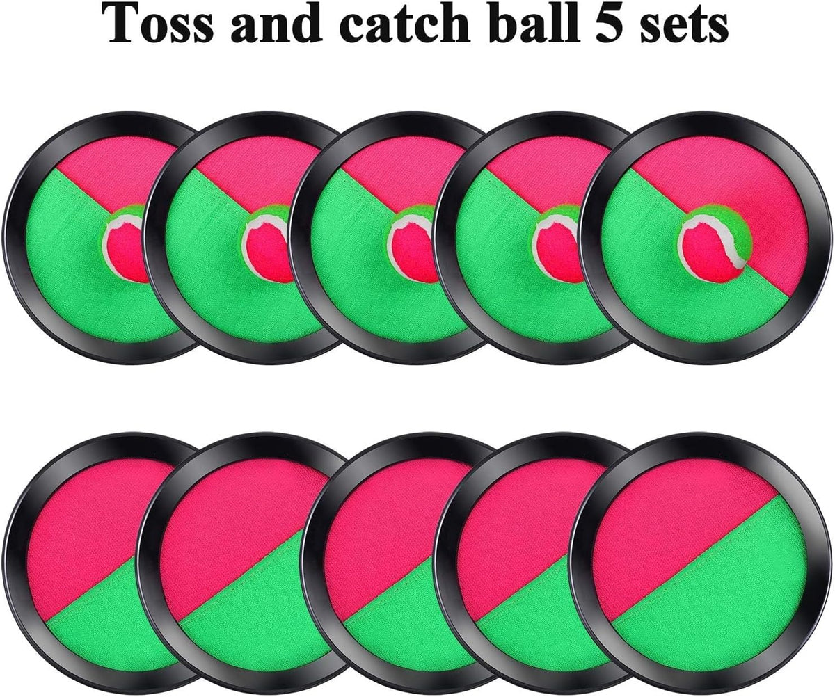 Cooraby Toss and Catch Paddle Game 5 Set Paddle Toss and Catch Ball Sport Games Suitable for