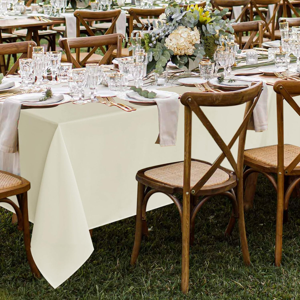 Fitable 8 Pack Rectangle Tablecloths: Stain Resistant Wrinkle Free Fabric Table Clothes, Washable