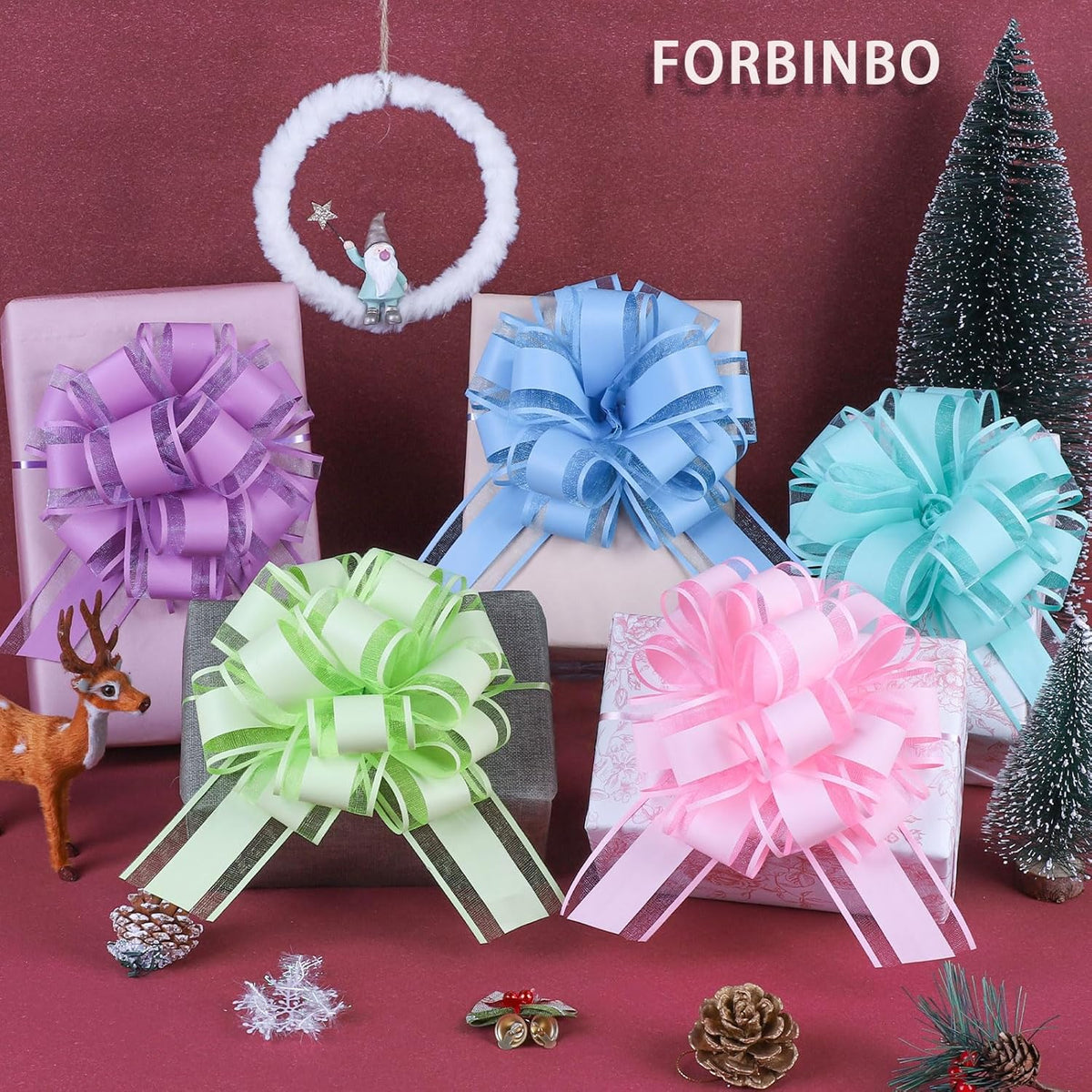 12 Pcs 6inch Pull Bow Gift Wrapping,Pull Bow for Birthday, Christmas, Party, Holiday, Gift Boxes