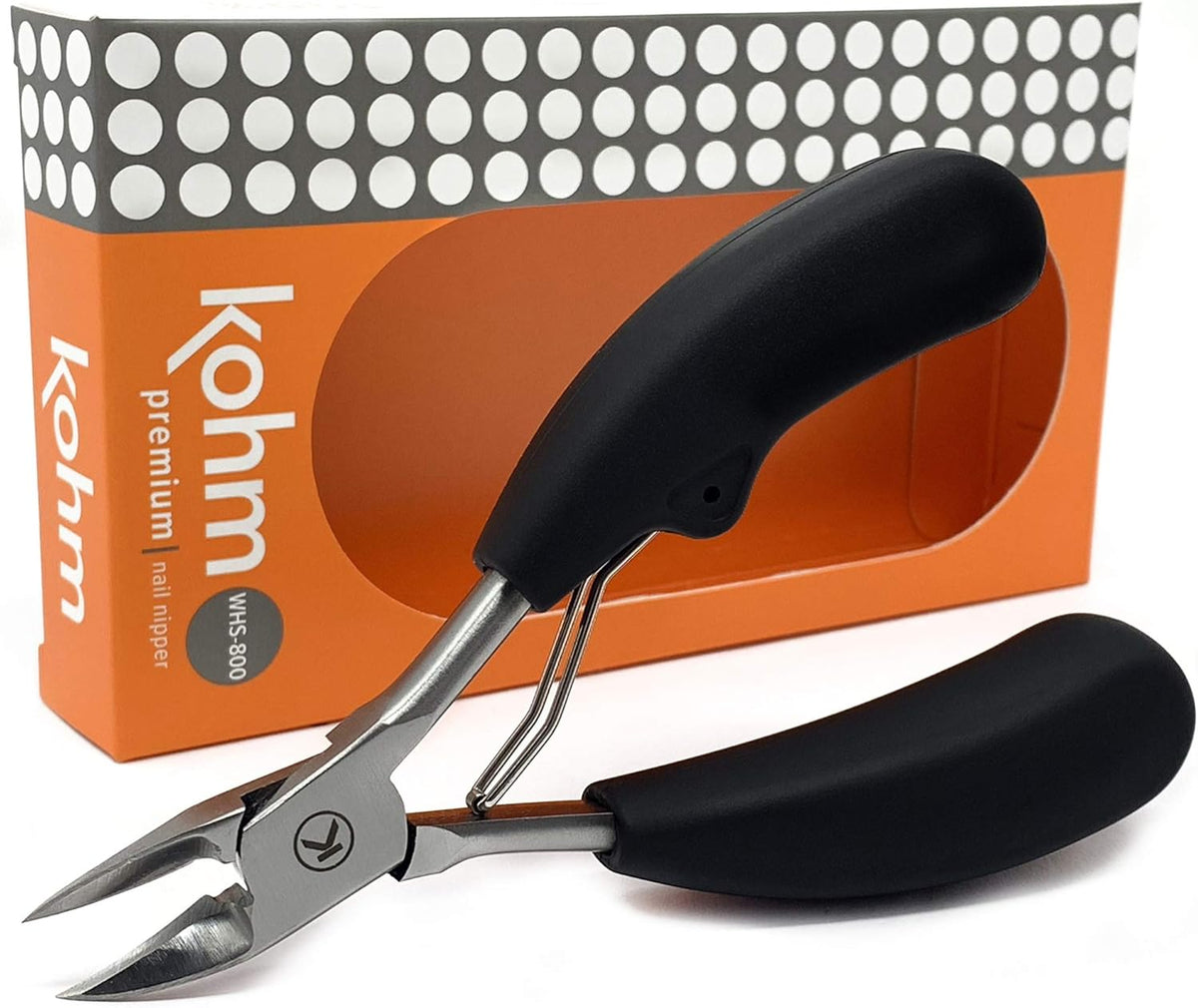 Kohm Toenail Clippers | Extra-Wide Blade & Non-Slip Grip for Thick, Ingrown & Fungal Nails | Heavy